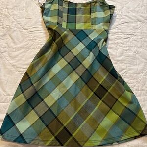 Urban outfitters keya plaid hook and eye mini dress, size small petite.